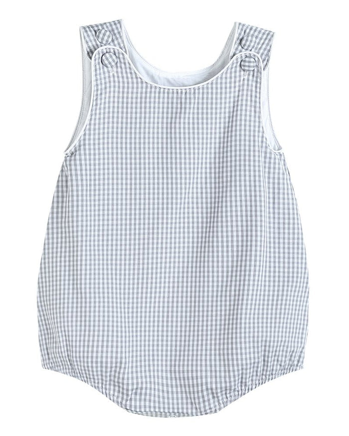 Classic Gray Gingham Bubble Romper - Lil Cactus