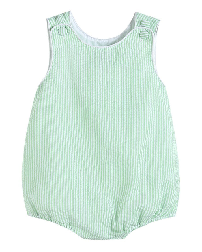 Classic Green Seersucker Bubble Romper - Lil Cactus