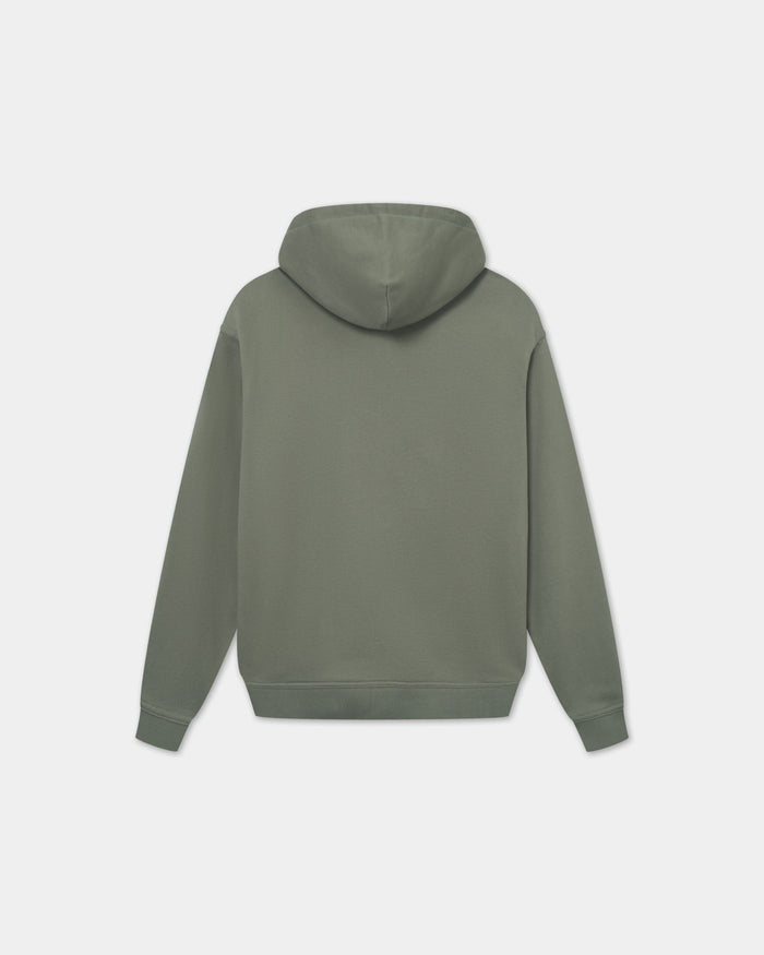 Classic Hoodie, Women - Embroidered Logo - Olive Green