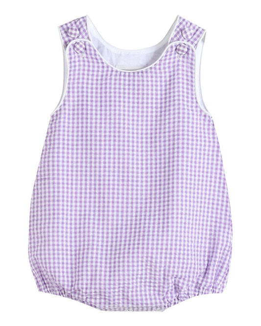Classic Purple Gingham Bubble Romper - Lil Cactus