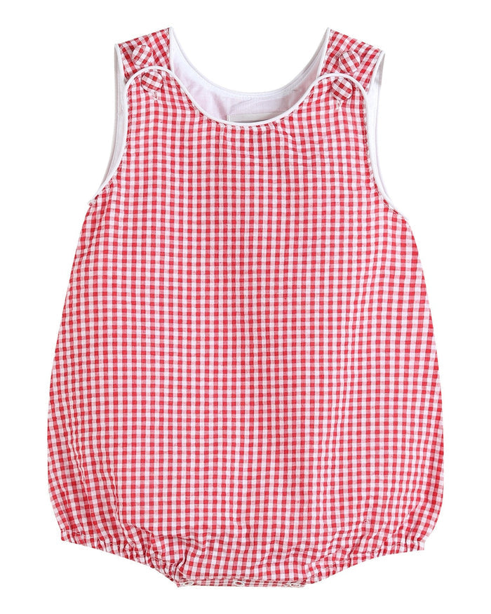 Classic Red Seersucker Bubble Romper - Lil Cactus