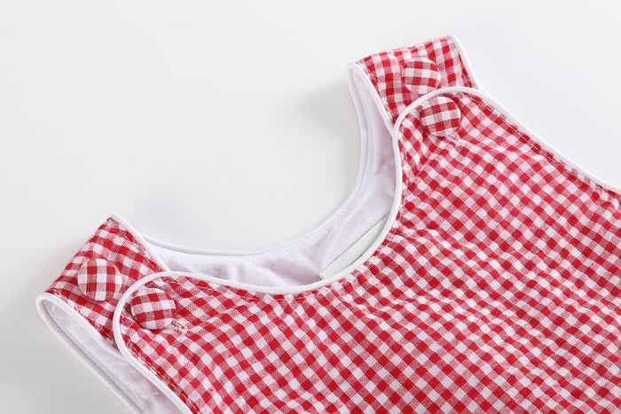 Classic Red Seersucker Bubble Romper - Lil Cactus