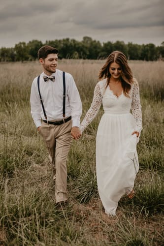 Classic Wedding Dress Ivory Lace Chiffon Long Bridesmaid Dress 2020