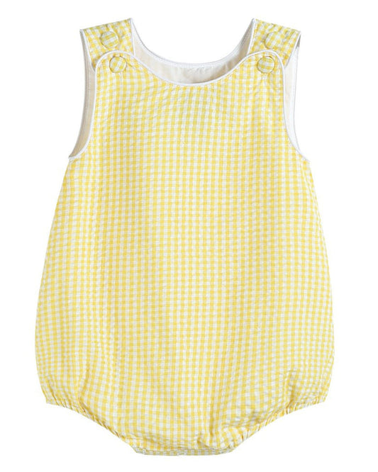 Classic Yellow Gingham Bubble Romper - Lil Cactus