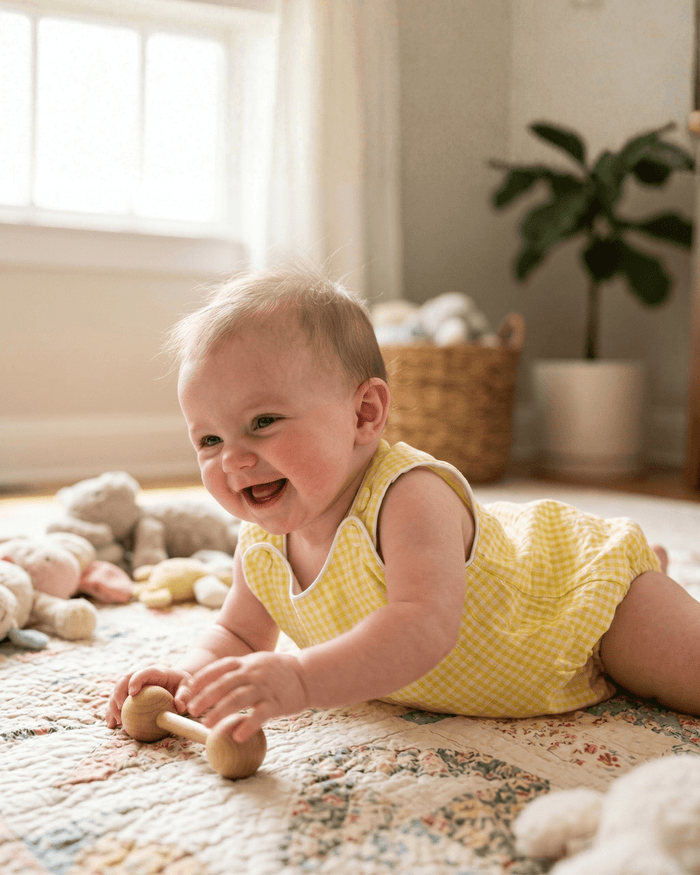 Classic Yellow Gingham Bubble Romper - Lil Cactus