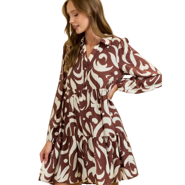 Cocoa Swirl Mini Dress