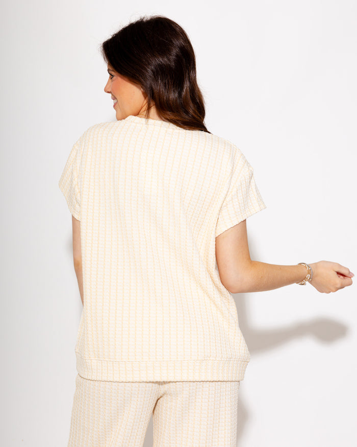 Comfort Chic Textured Set in Cream