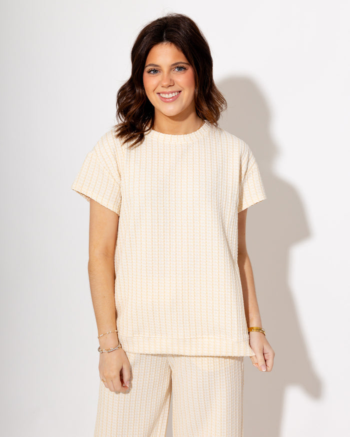 Comfort Chic Textured Set in Cream