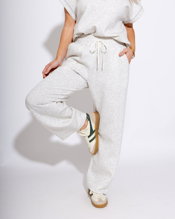 Contrast Collar Polo Top & Pants Set