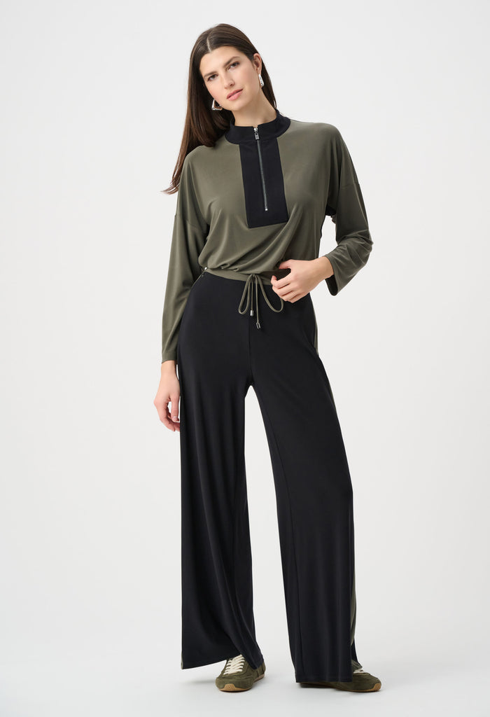 Contrast Wide Leg Trousers