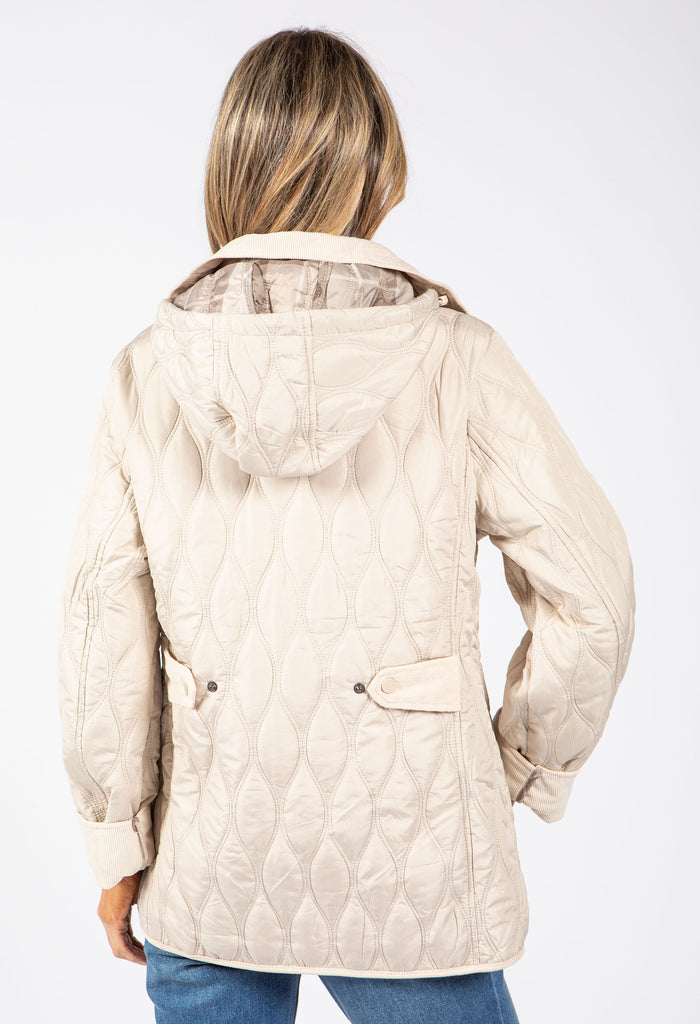 Corduroy Trim Quilted Jacket