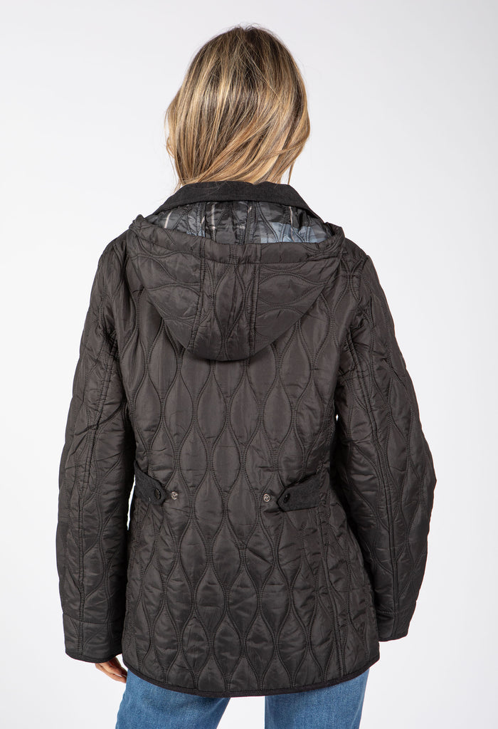 Corduroy Trim Quilted Jacket