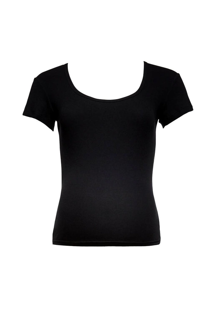 Bumpsuit Maternity the cotton rib 90s scoop neck tee in black