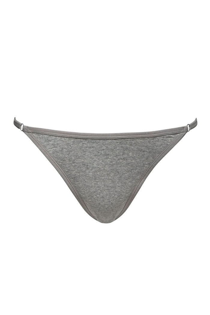 Bumpsuit Maternity Cotton Rib brief in Heather Grey on white background