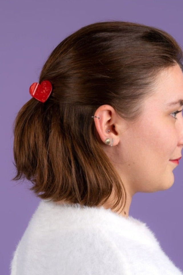 COUCOU SUZETTE Mini Pince à Cheveux - Coeur, parfaite idée de cadeau pour femme.