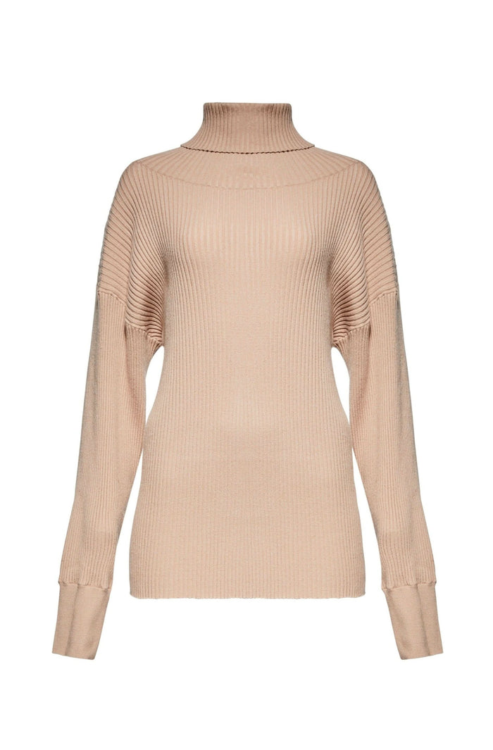 Cozy Knit Turtleneck Sweater in Camel
