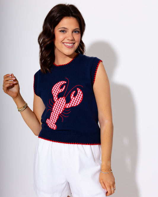Crawfish Graphic Contrast Trim Top