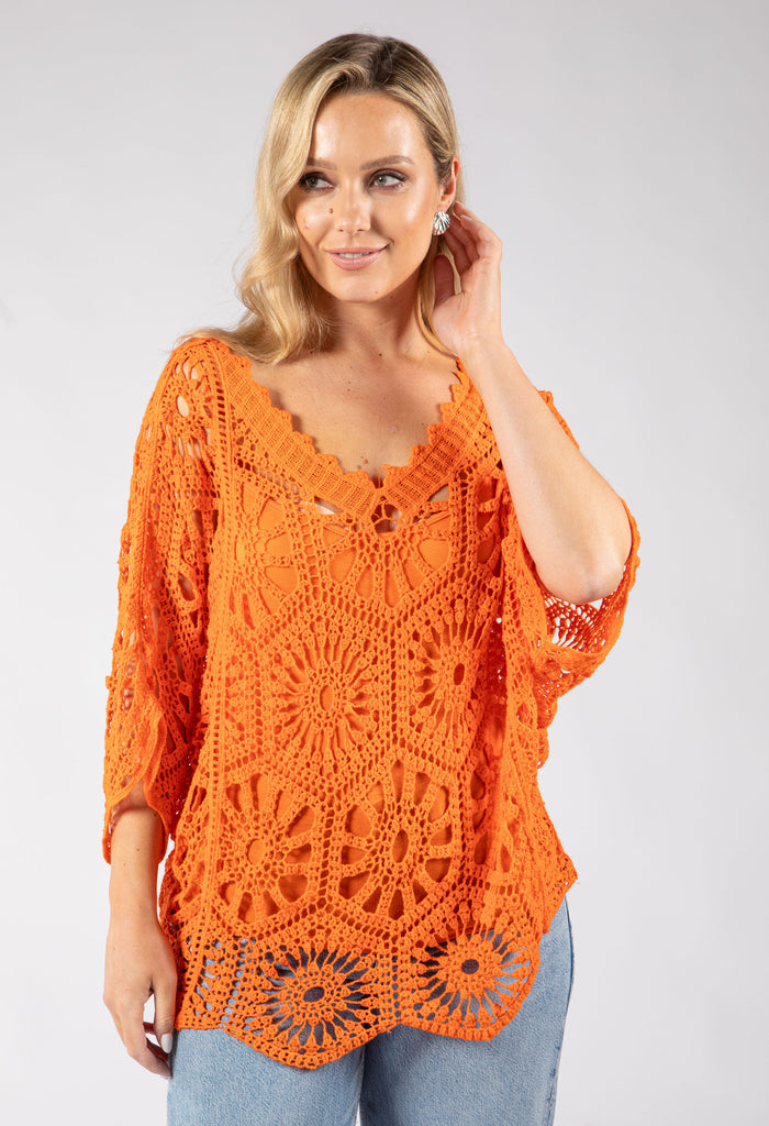 Crochet Knit Top