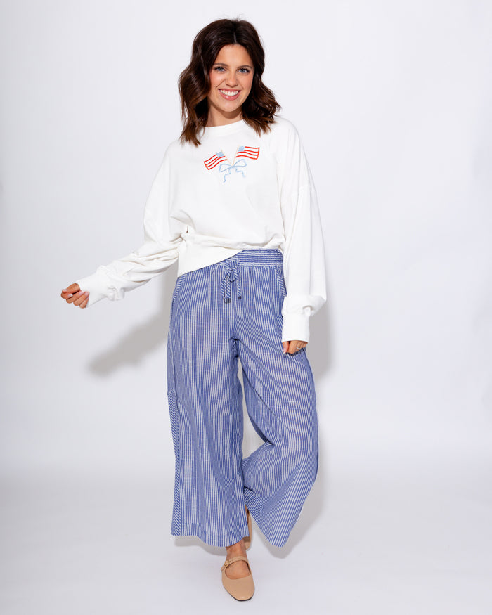 Cropped Flag Sweatshirt