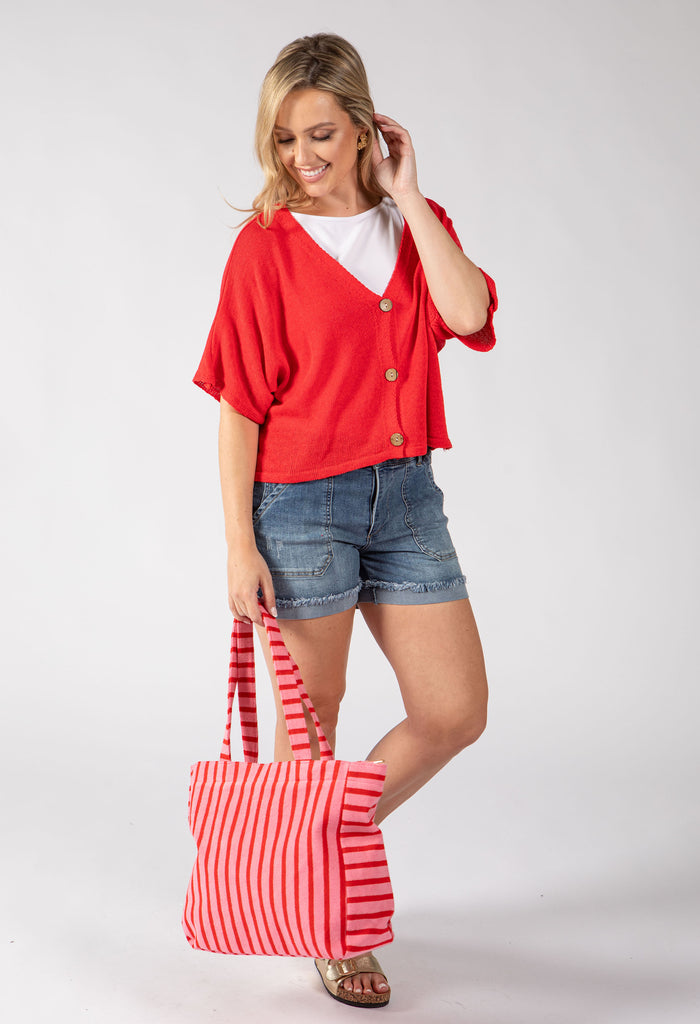 Cropped Knit Cardigan
