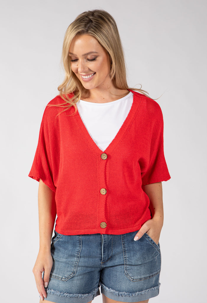 Cropped Knit Cardigan