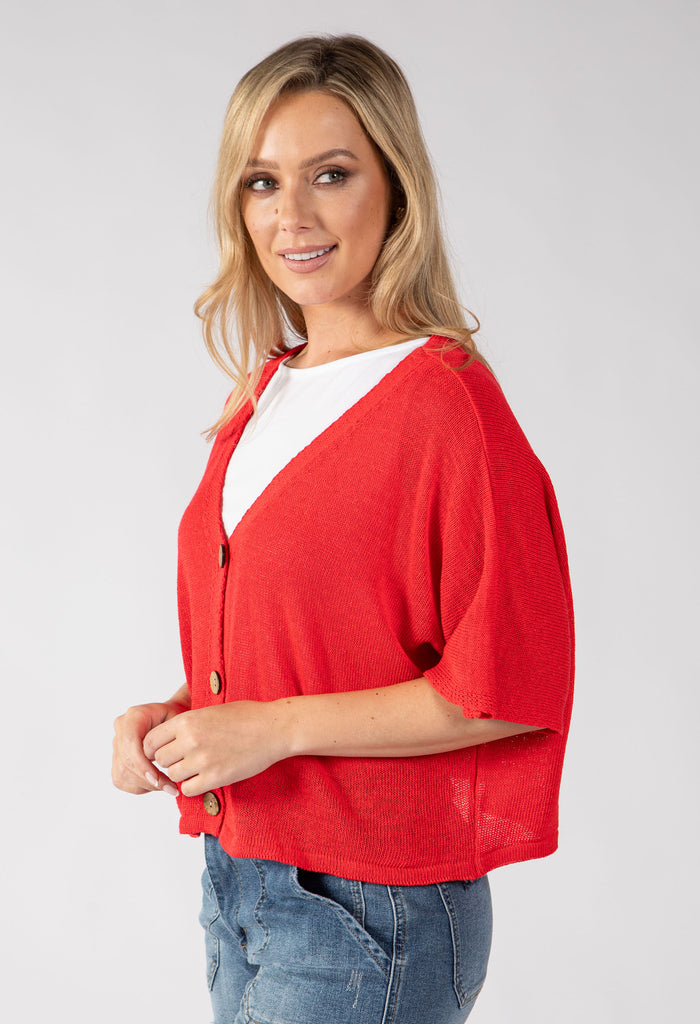 Cropped Knit Cardigan