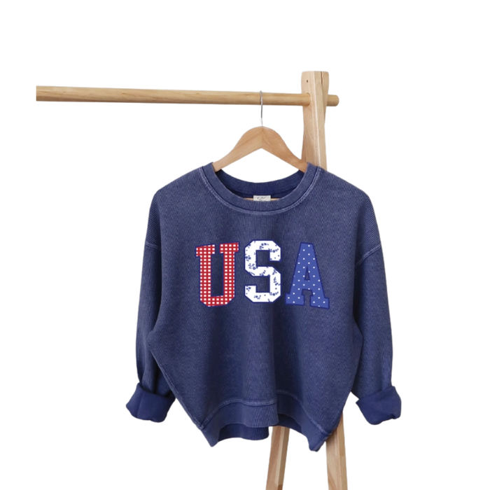 Cropped Thermal Vintage Pullover