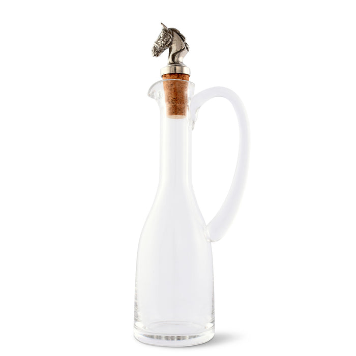 Cruet Bottle with Horse Head Cork Stopper