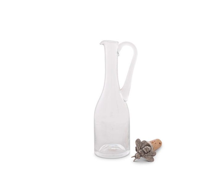 Cruet Bottle with Pewter Bee Cork Stopper