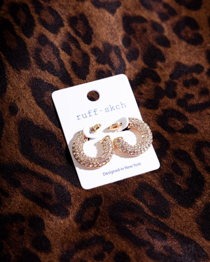 Crystal Open Hoop Earrings