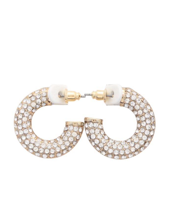 Crystal Open Hoop Earrings