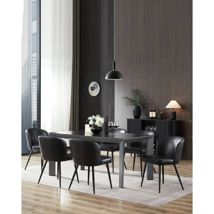Curved Back Leather Dining Chairs