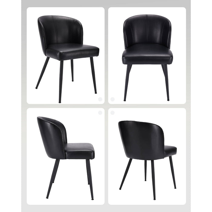Curved Back Leather Dining Chairs