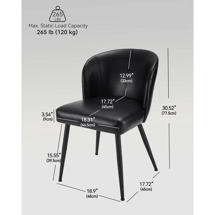 Curved Back Leather Dining Chairs
