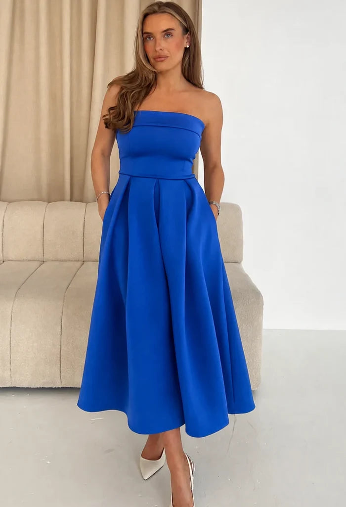 Danni Strapless Bandeau Midi Dress