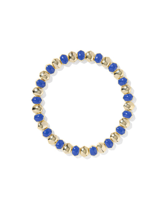 Daphne Enamel Stretch Bracelet in Gold and Blue