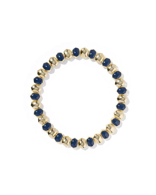 Daphne Enamel Stretch Bracelet in Gold and Navy
