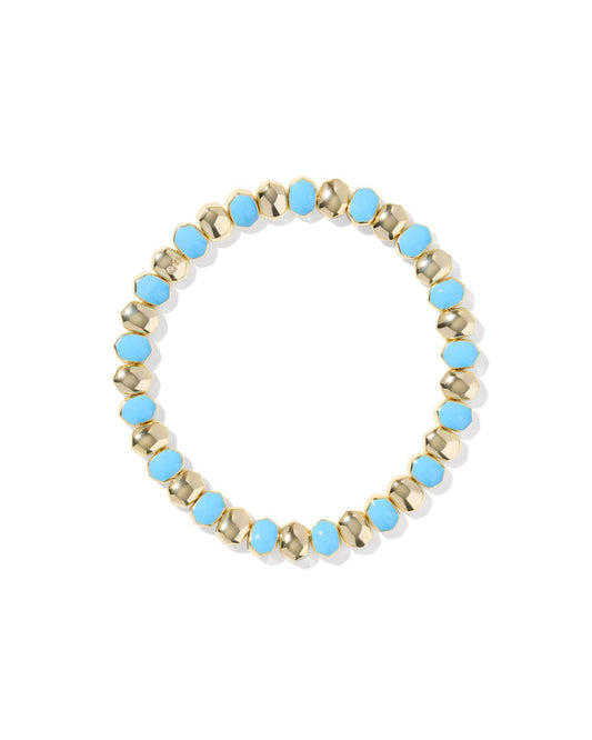 Daphne Enamel Stretch Bracelet in Gold Light Blue