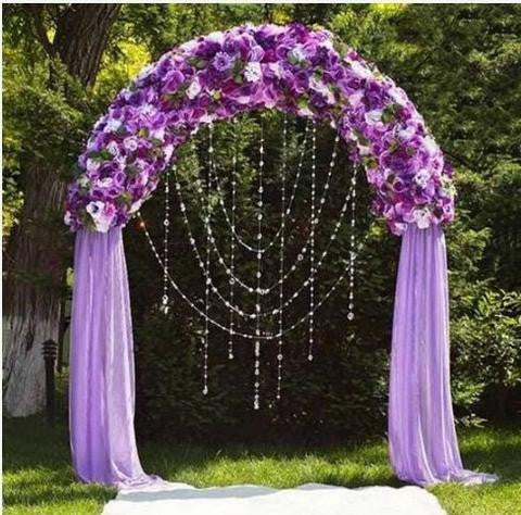Decorative Metal Wedding Arch - White - 55"Wx90"H