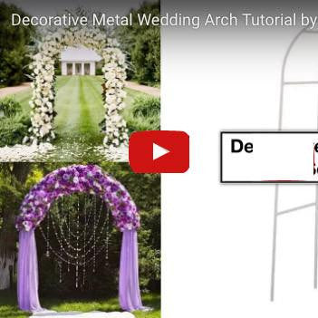 Decorative Metal Wedding Arch - White - 55"Wx90"H