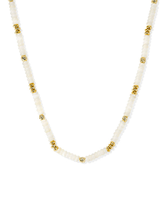 Deliah Strand Necklace in Gold Ivory Mother of Pearl