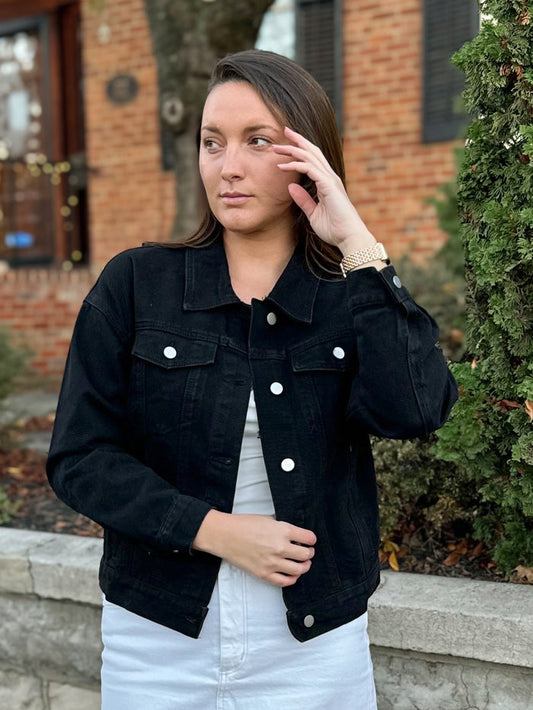 Denim Jacket in Black (FINAL SALE)