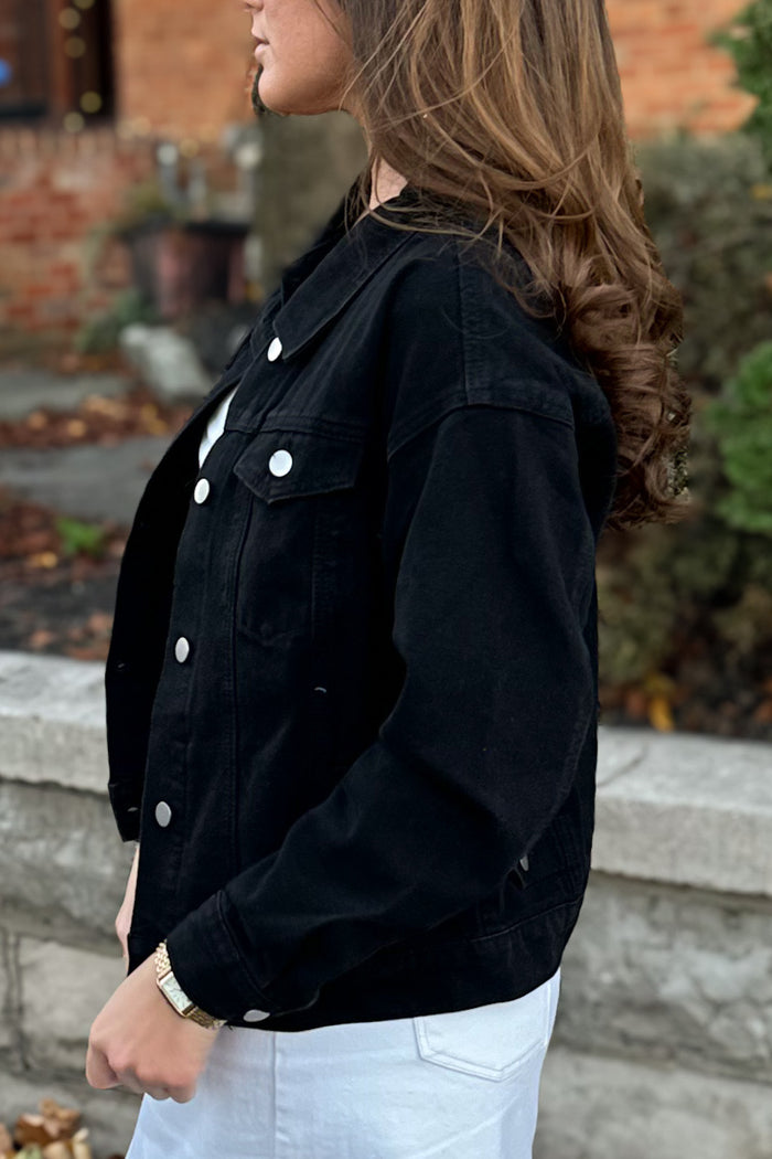 Denim Jacket in Black (FINAL SALE)