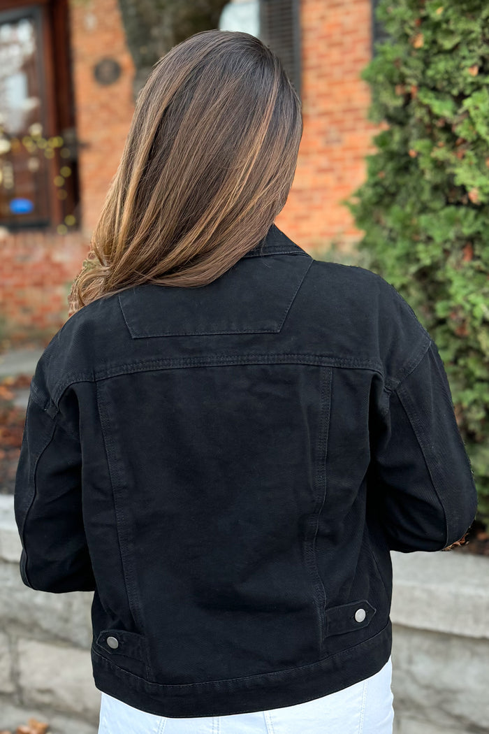 Denim Jacket in Black (FINAL SALE)