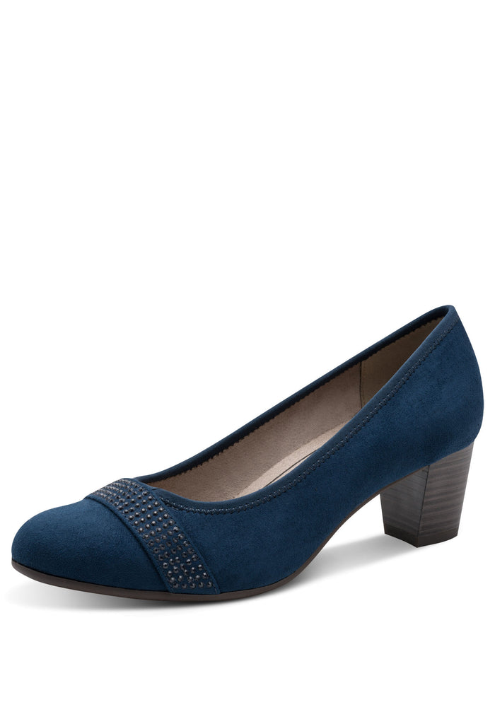 navy block heel