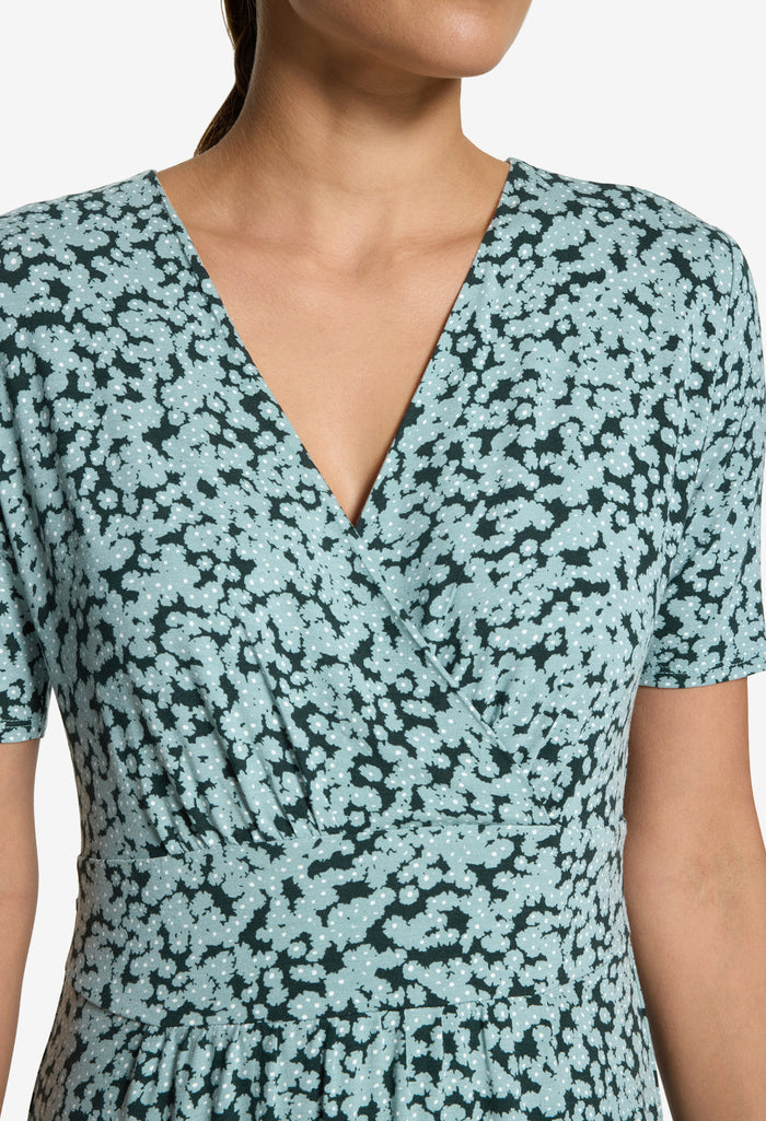 Ditsy Print Wrap Dress