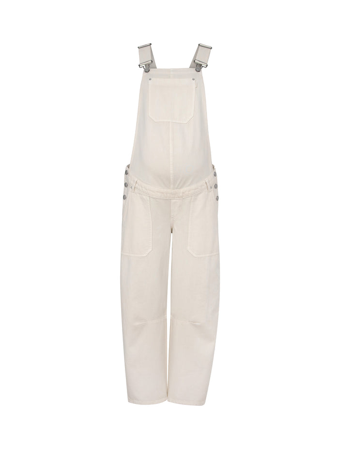 Beige overalls on a white background