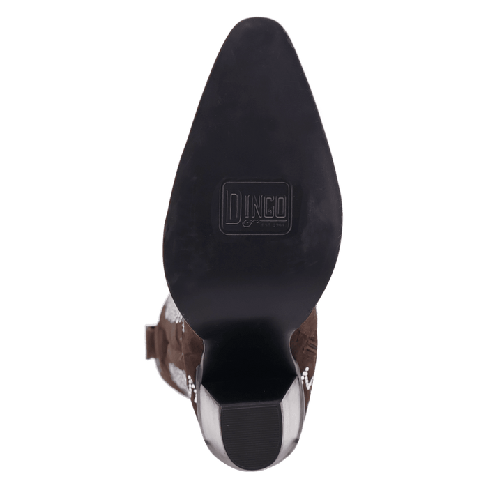 PRODUCT SHOT DOUBLE TAKE SUEDE LEATHER BOOT AT OUTSOLE ANGLE