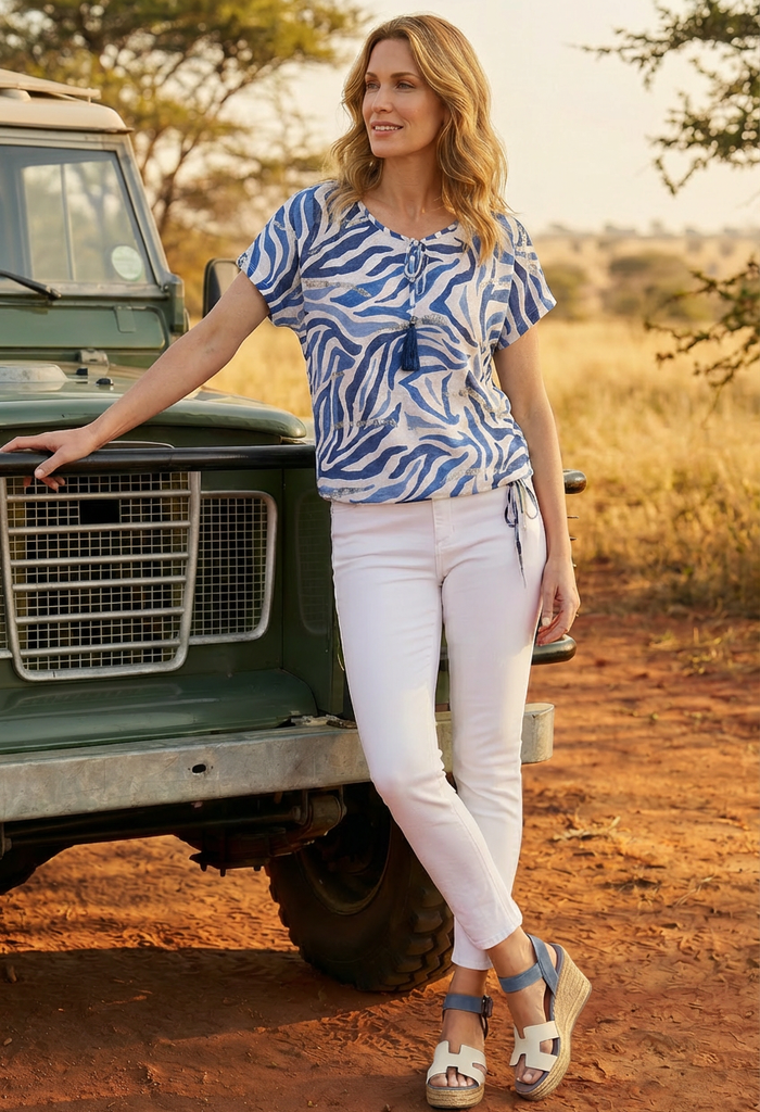 Dreams Zebra Fine Knit Top