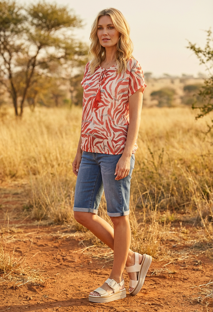 Dreams Zebra Fine Knit Top